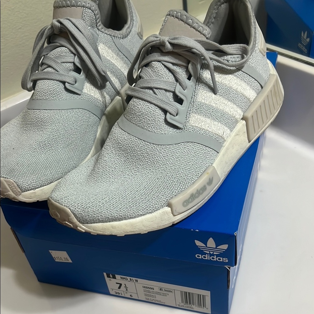 Adidas Light Gray and White Sneakers